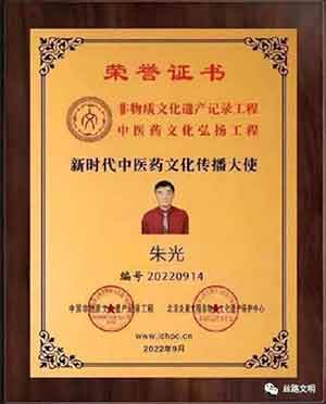 热烈祝贺朱光宗师荣获国家域名注册证书
